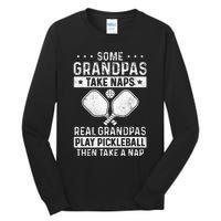 Funny Pickleball Design For Men Grandpa Pickleball Player Tall Long Sleeve T-Shirt