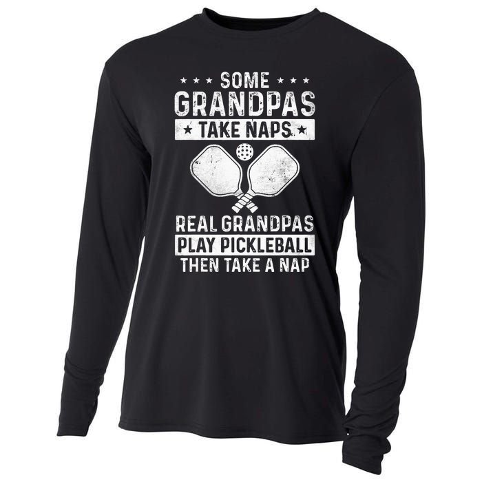 Funny Pickleball Design For Men Grandpa Pickleball Player Cooling Performance Long Sleeve Crew