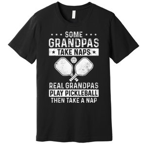 Funny Pickleball Design For Men Grandpa Pickleball Player Premium T-Shirt