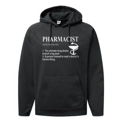 Funny Pharmacist Definition Performance Fleece Hoodie