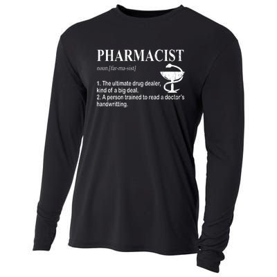 Funny Pharmacist Definition Cooling Performance Long Sleeve Crew