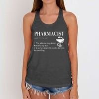 Funny Pharmacist Definition Women's Knotted Racerback Tank