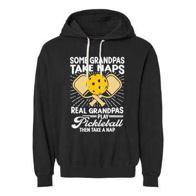 Funny Pickleball Design For Grandpa Pickleball Player Garment-Dyed Fleece Hoodie