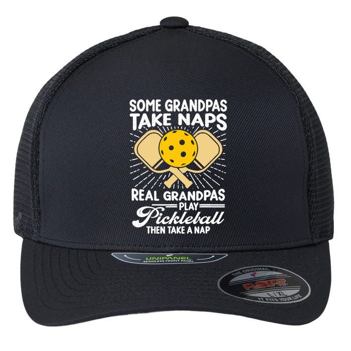 Funny Pickleball Design For Grandpa Pickleball Player Flexfit Unipanel Trucker Cap