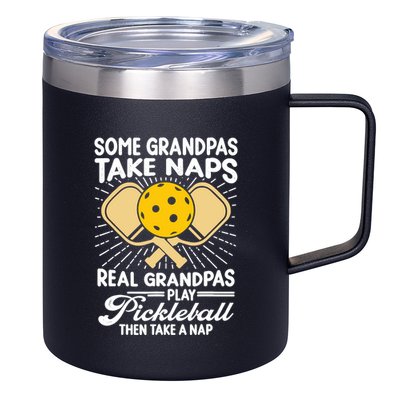 Funny Pickleball Design For Grandpa Pickleball Player 12oz Stainless Steel Coffee Mug