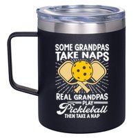 Funny Pickleball Design For Grandpa Pickleball Player 12oz Stainless Steel Coffee Mug