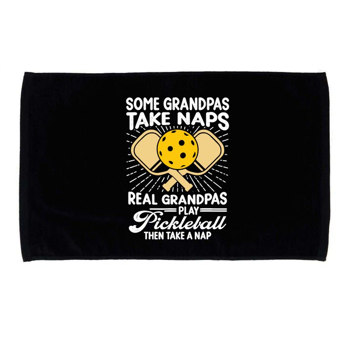 Funny Pickleball Design For Grandpa Pickleball Player Microfiber Hand Towel