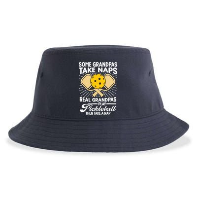 Funny Pickleball Design For Grandpa Pickleball Player Sustainable Bucket Hat