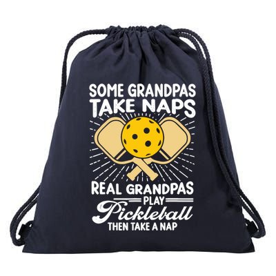 Funny Pickleball Design For Grandpa Pickleball Player Drawstring Bag