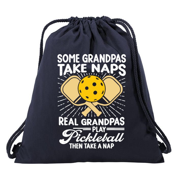 Funny Pickleball Design For Grandpa Pickleball Player Drawstring Bag
