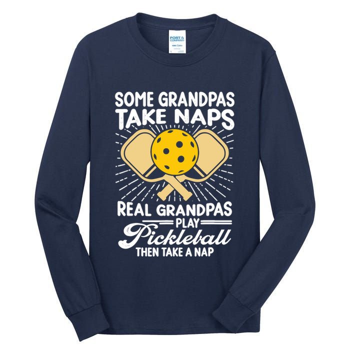 Funny Pickleball Design For Grandpa Pickleball Player Tall Long Sleeve T-Shirt