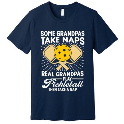 Funny Pickleball Design For Grandpa Pickleball Player Premium T-Shirt
