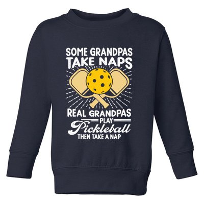Funny Pickleball Design For Grandpa Pickleball Player Toddler Sweatshirt