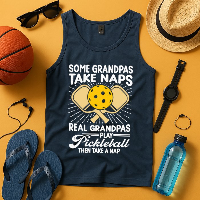 Funny Pickleball Design For Grandpa Pickleball Player Tank Top