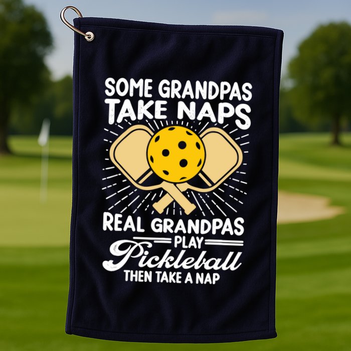 Funny Pickleball Design For Grandpa Pickleball Player Golf Towel