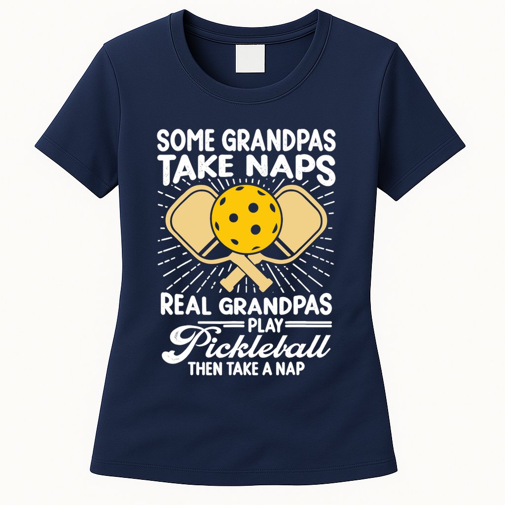 Funny Pickleball Design For Grandpa Pickleball Player Womens T-Shirt