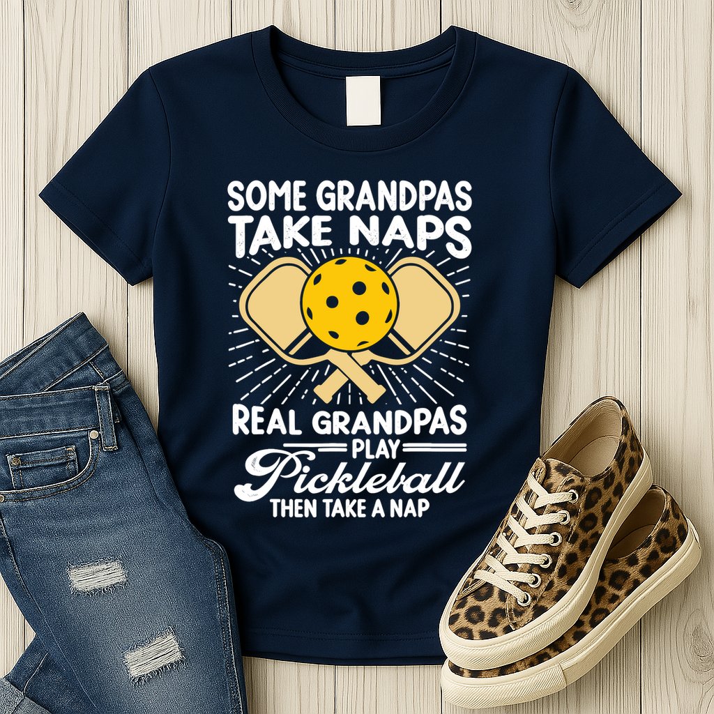 Funny Pickleball Design For Grandpa Pickleball Player Womens T-Shirt
