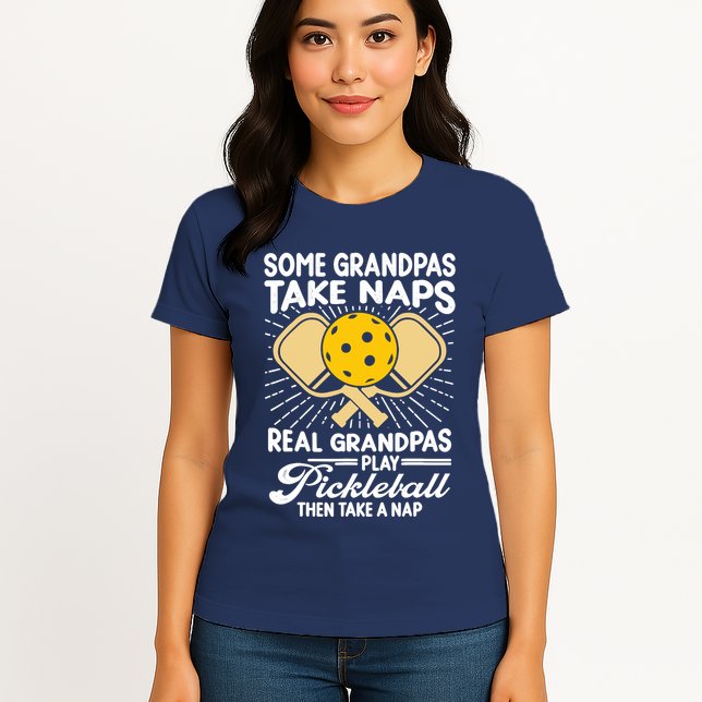 Funny Pickleball Design For Grandpa Pickleball Player Womens T-Shirt