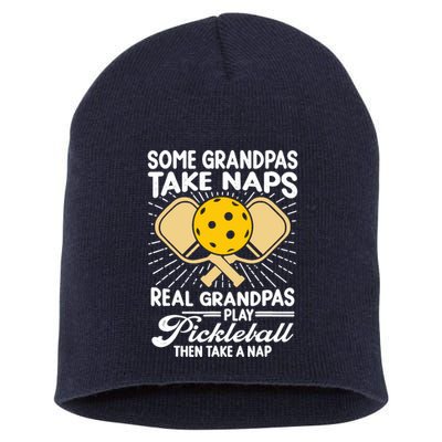 Funny Pickleball Design For Grandpa Pickleball Player Short Acrylic Beanie