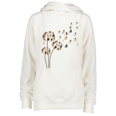 Flower Pug Dogs Dandelion Funny Animal Lovers Tees Women Womens Funnel Neck Pullover Hood