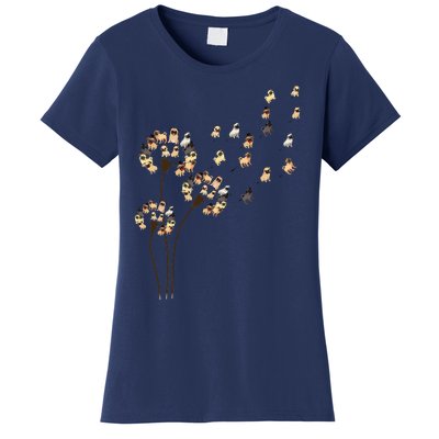 Flower Pug Dogs Dandelion Funny Animal Lovers Tees Women Women's T-Shirt