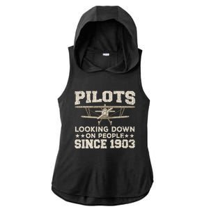 Funny Pilot Design For Aviation Airplane Pilot Ladies PosiCharge Tri-Blend Wicking Draft Hoodie Tank