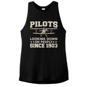 Funny Pilot Design For Aviation Airplane Pilot Ladies PosiCharge Tri-Blend Wicking Tank