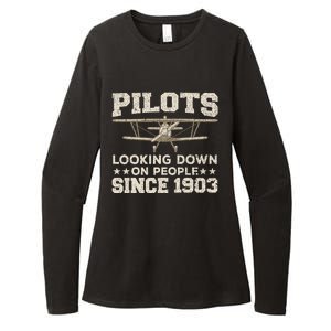 Funny Pilot Design For Aviation Airplane Pilot Womens CVC Long Sleeve Shirt