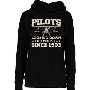 Funny Pilot Design For Aviation Airplane Pilot Womens Funnel Neck Pullover Hood