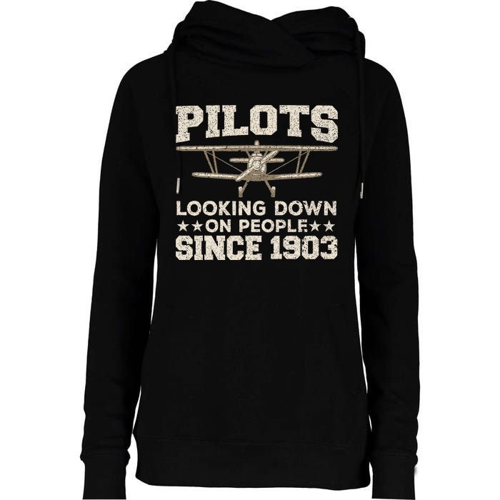 Funny Pilot Design For Aviation Airplane Pilot Womens Funnel Neck Pullover Hood