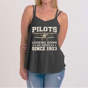 Funny Pilot Design For Aviation Airplane Pilot Women's Strappy Tank