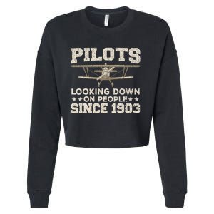 Funny Pilot Design For Aviation Airplane Pilot Cropped Pullover Crew