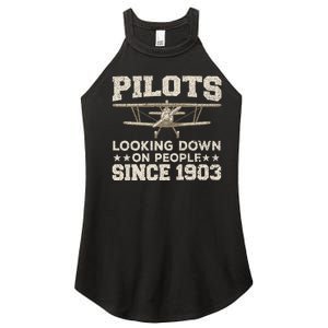 Funny Pilot Design For Aviation Airplane Pilot Women's Perfect Tri Rocker Tank