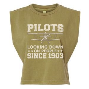 Funny Pilot Design For Aviation Airplane Pilot Garment-Dyed Women's Muscle Tee