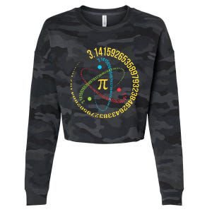 Funny Pi Day Spiral Pi Math For Pi Day Groovy Cropped Pullover Crew