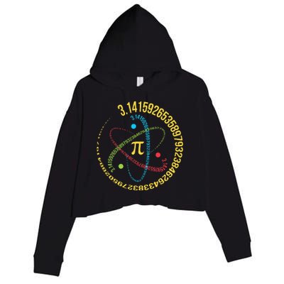 Funny Pi Day Spiral Pi Math For Pi Day Groovy Crop Fleece Hoodie