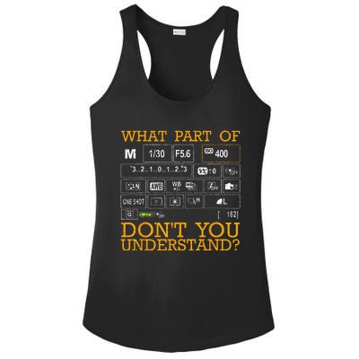 Funny Photography Design  Photographer Instructors Ladies PosiCharge Competitor Racerback Tank