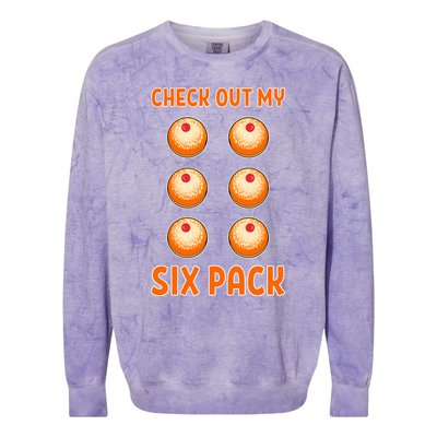 Funny Paczki Doughnut Warsaw Poland Donut Six Pack Polska Gift Colorblast Crewneck Sweatshirt