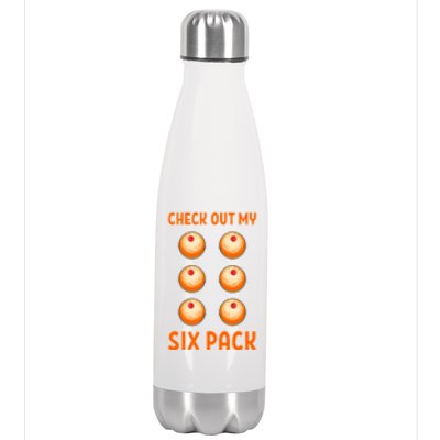 Funny Paczki Doughnut Warsaw Poland Donut Six Pack Polska Gift Stainless Steel Insulated Water Bottle