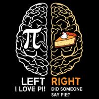 Funny Pi Day Left Vs Right Brain Pie Shirt Math Geek Gift Button