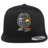 Funny Pi Day Left Vs Right Brain Pie Shirt Math Geek Gift Flat Bill Trucker Hat
