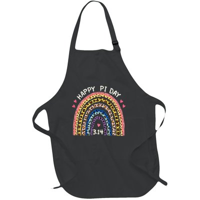 Funny Pi Day Math Teacher Pi Day Geek Nerd Leopard Rainbow Full-Length Apron With Pockets