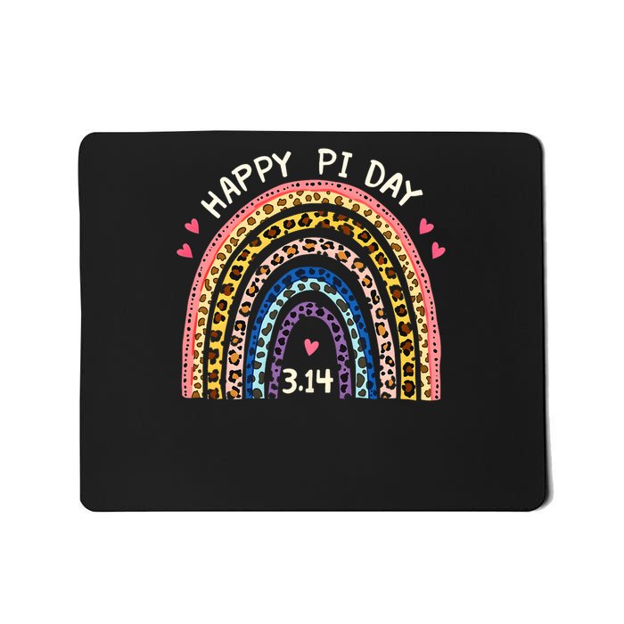 Funny Pi Day Math Teacher Pi Day Geek Nerd Leopard Rainbow Mousepad