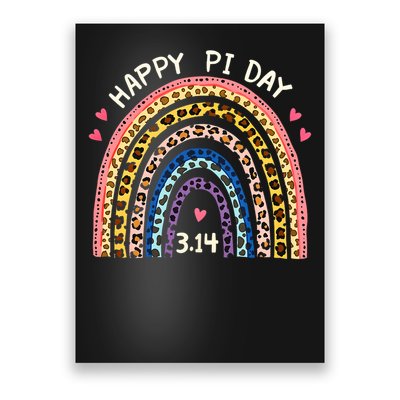 Funny Pi Day Math Teacher Pi Day Geek Nerd Leopard Rainbow Poster
