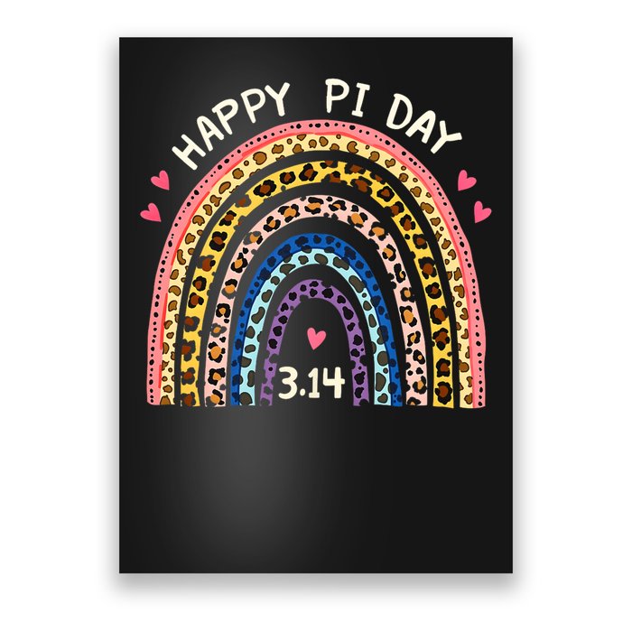 Funny Pi Day Math Teacher Pi Day Geek Nerd Leopard Rainbow Poster