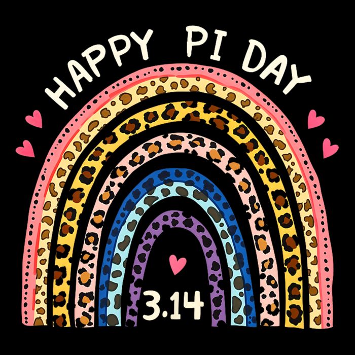 Funny Pi Day Math Teacher Pi Day Geek Nerd Leopard Rainbow Kids T-Shirt