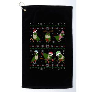 Funny Parrot Doodle Green Cheeked Conure Ugly Christmas Gift Platinum Collection Golf Towel