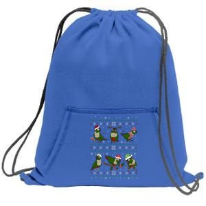 Funny Parrot Doodle Green Cheeked Conure Ugly Christmas Gift Sweatshirt Cinch Pack Bag