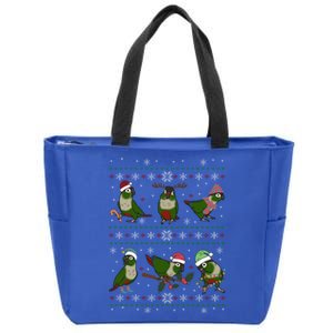 Funny Parrot Doodle Green Cheeked Conure Ugly Christmas Gift Zip Tote Bag