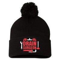 Funny Plumber drain Surgeon Pom Pom 12in Knit Beanie